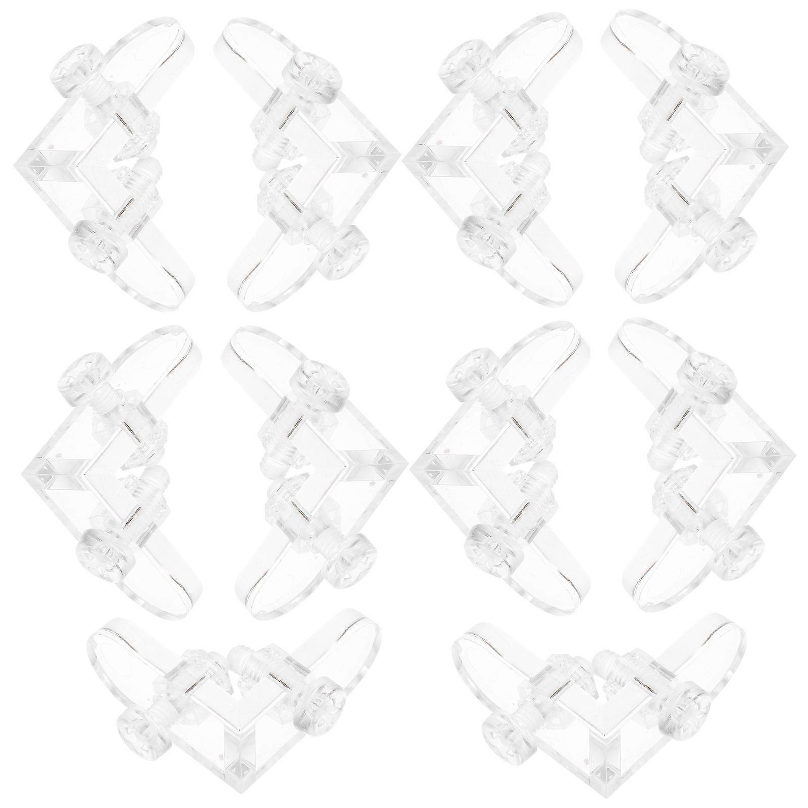Transparent Acrylic Corner Brackets for Display Boxes with 10Pcs L-Shaped Connectors