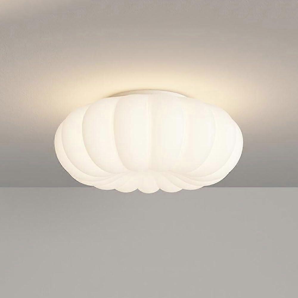 Modern Minimalist Cream White Flush Mount Ceiling Light Fixture with Adjustable Color Temperature