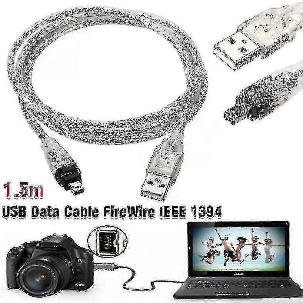 Mini DV-videokamerakabel til Sony, USB til 4-bens FireWire PC-forbindelse