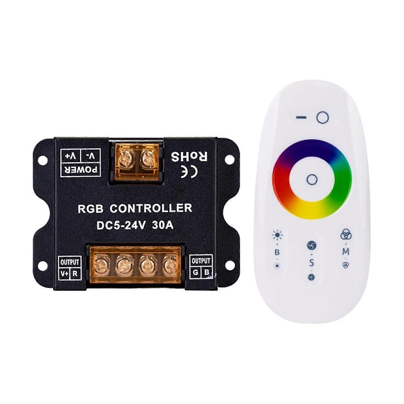 LED Dimmer Switch for RGB Light Strips, 2.4G Wireless Remote, 12V 24V Low Voltage Control