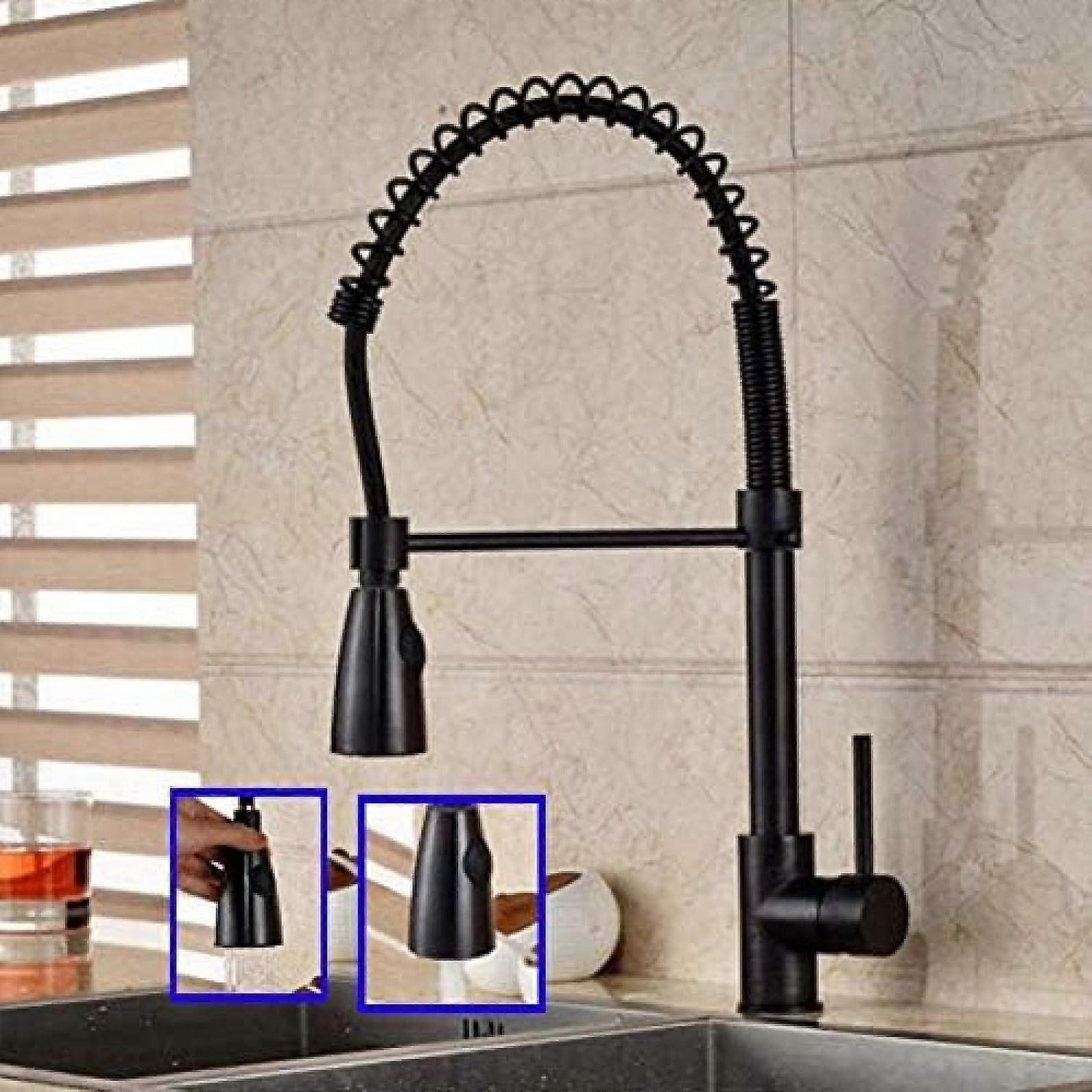 Oil Rubbed Bronze Pull Down Kitchen Faucet with Dual Sprayer Solid Brass Mixer Tap