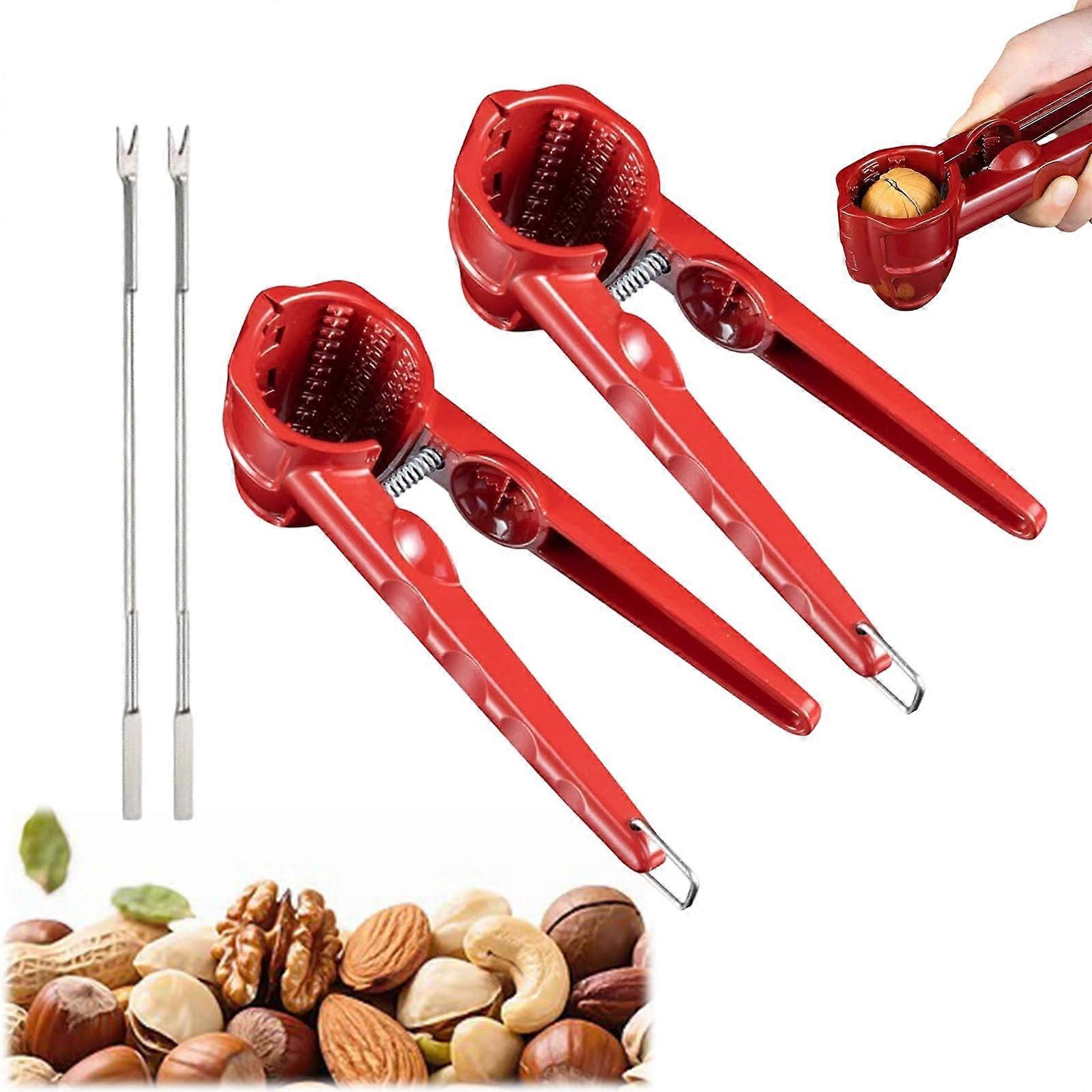 Heavy Duty Nutcracker Tool 2pcs with NonSlip Ergonomic Grip for Walnuts and Pecans