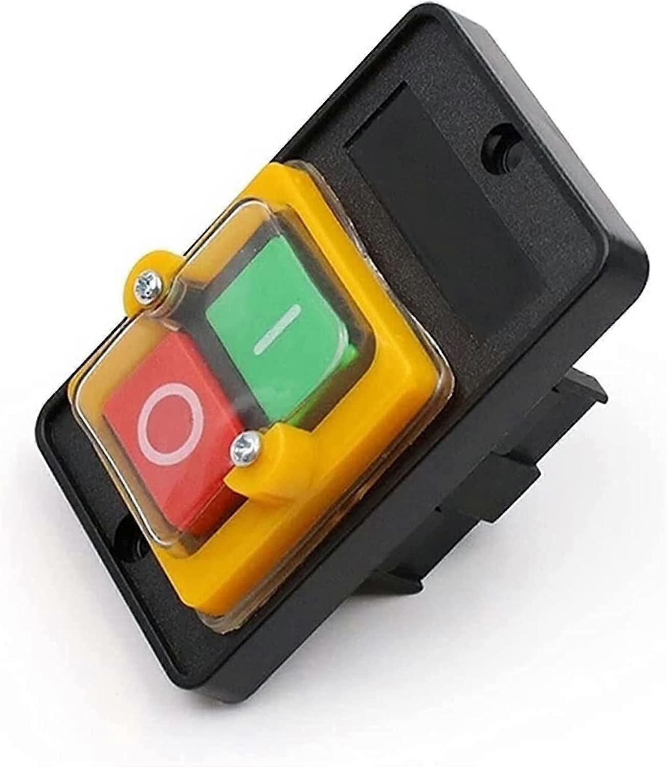 Rocker Toggle Switch 10A 380V with Push Button On Off for Cutting Machine Bench Drill Beige