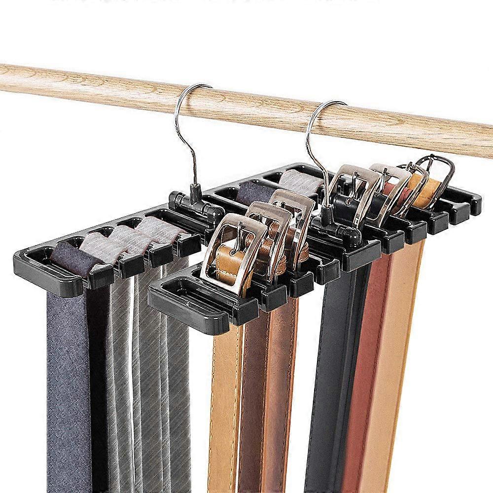 Belt Rack and Tie Rack Set with 360° Rotating Design, Antislip Arms, SpaceSaving Closet Organizer