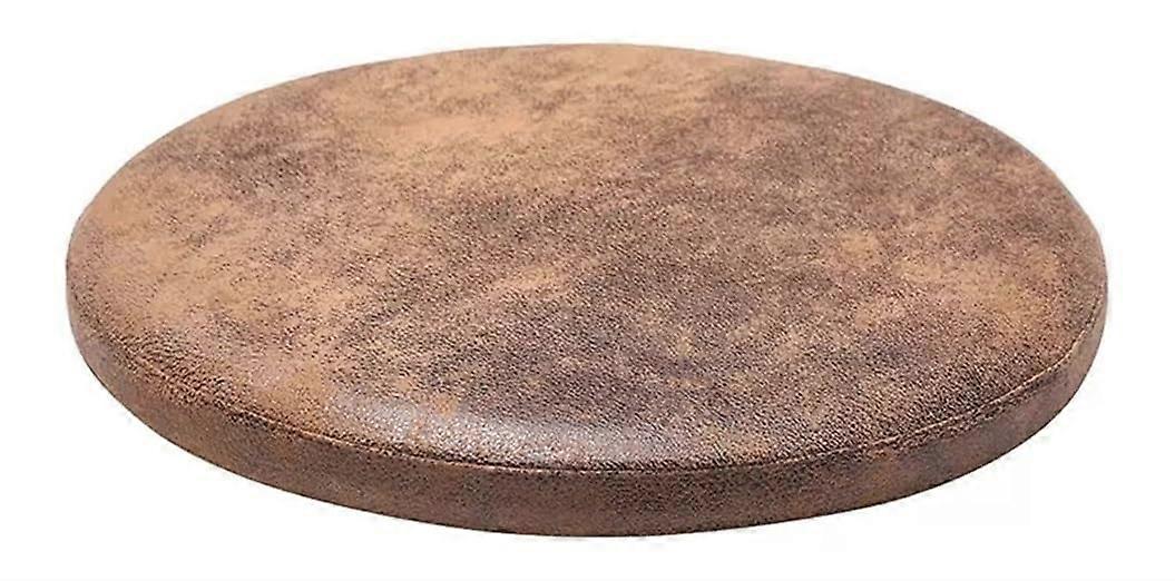 PU Leather Round Chair Cushion with Memory Foam Comfort, AntiSlip Bottom, Removable Cover, 35cm