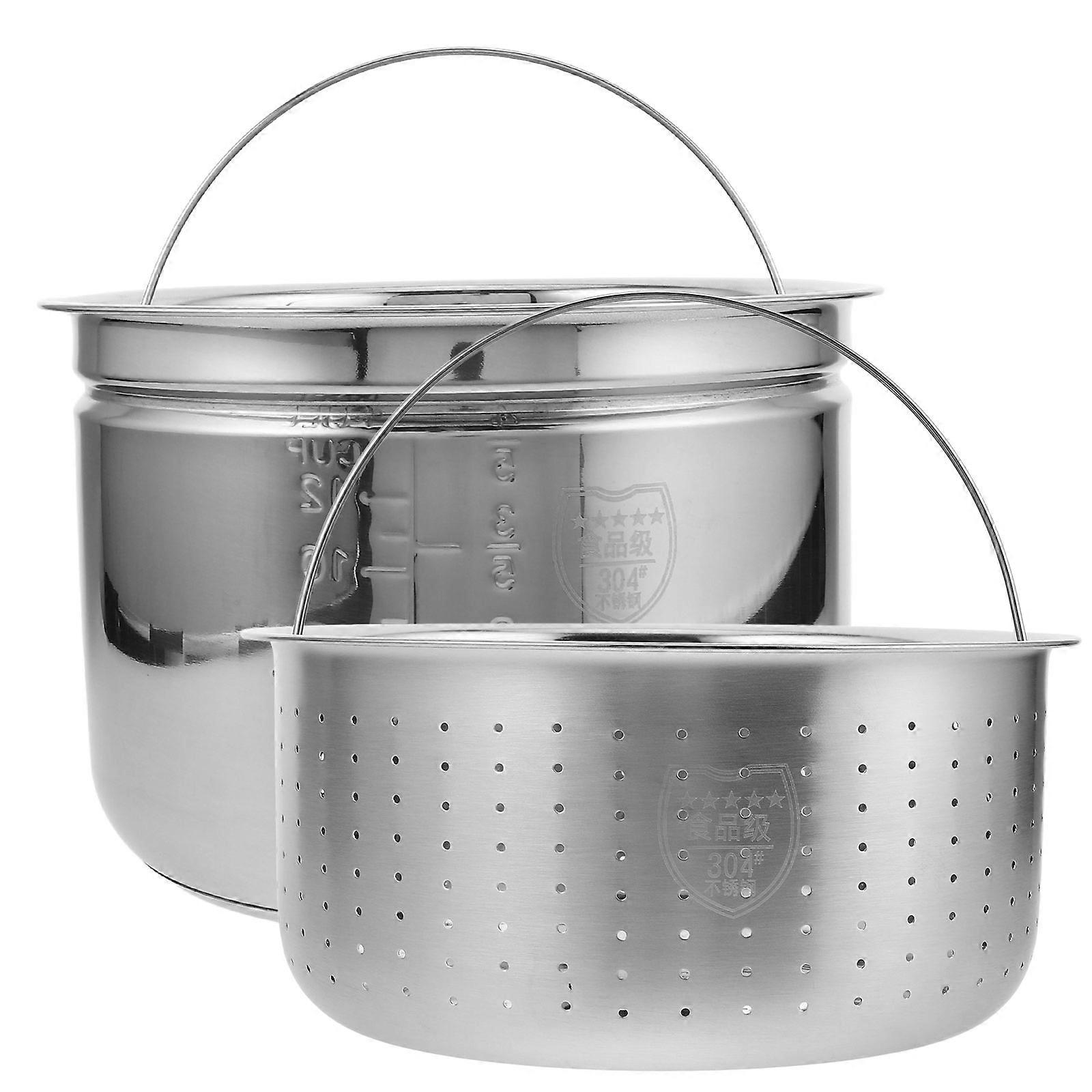 Electric Rice Cooker Stainless Steel Inner Pot for Steaming Function 1Set