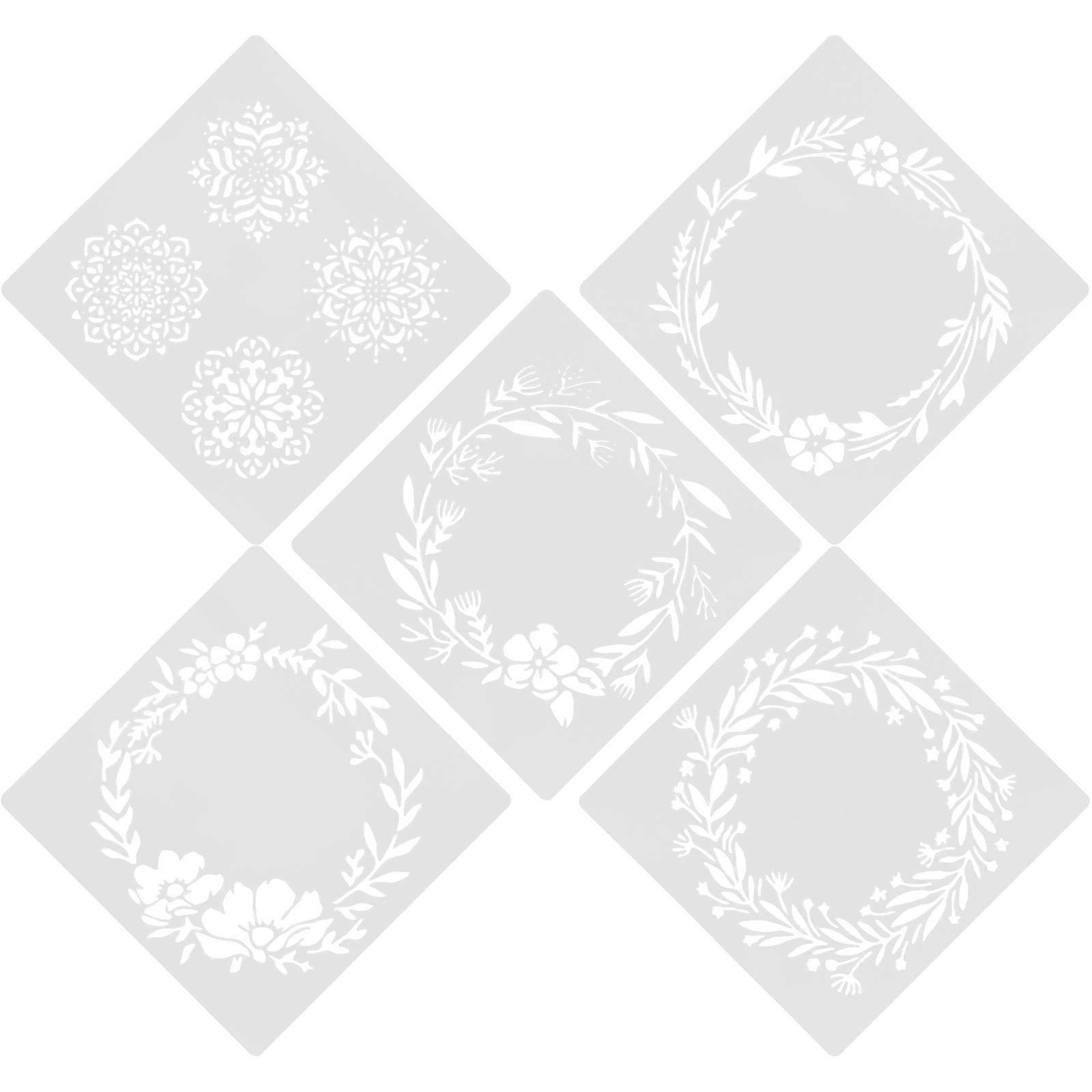 Drawing Template Reusable Spring Stencils for Painting 5Pcs White Pet Material