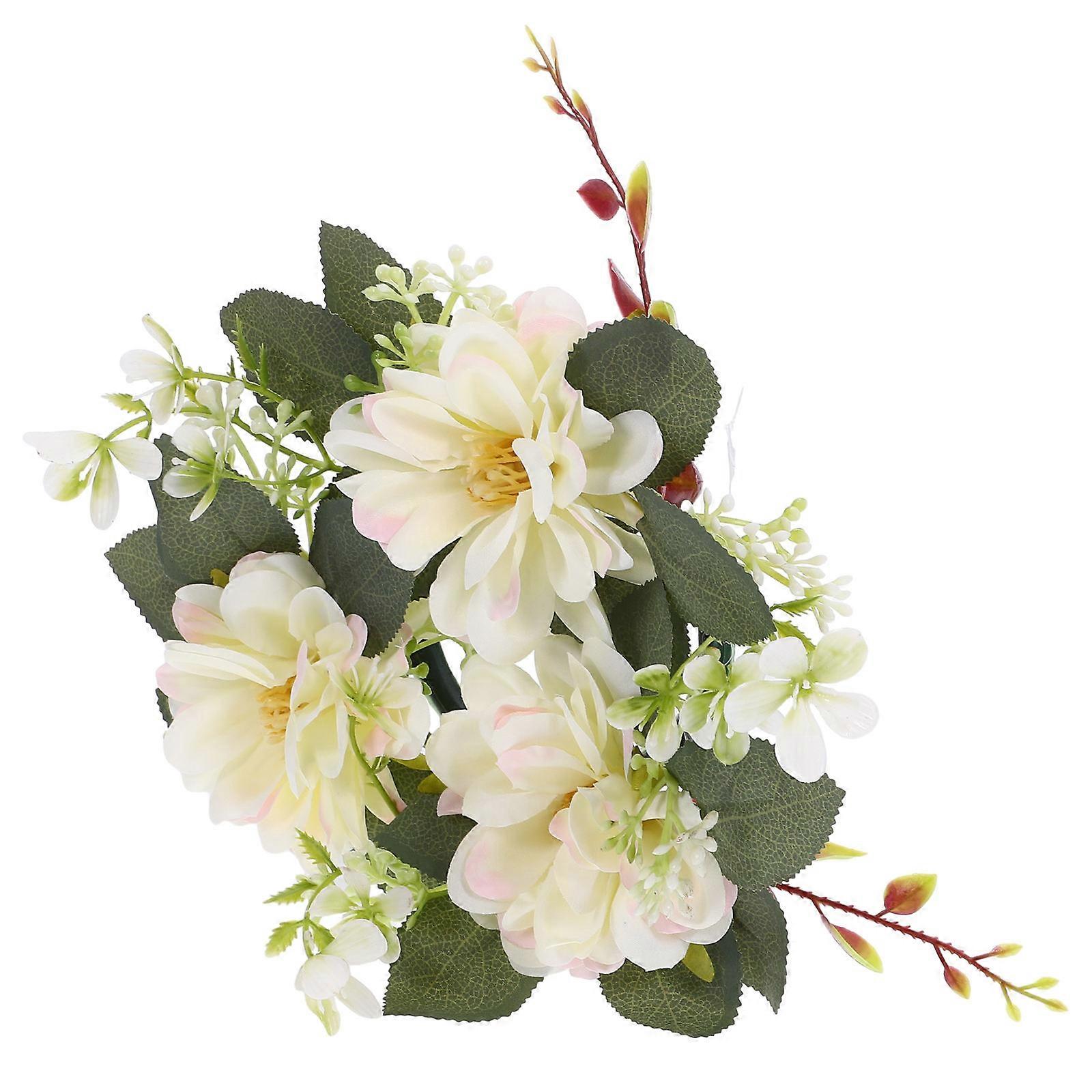 Floral Candle Ring for Decoration Simulation Multi Color Plastic Material