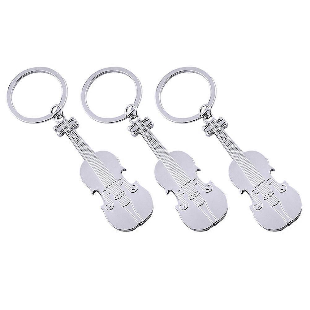 3Pcs Creative Violin Opener Key Ring Musical Instrument Pendant Key Ring