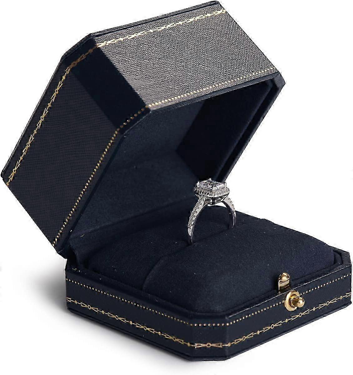 25-26 1 pcs Noble Engagement Ring Box Octagonal Ring Boxfor Wedding Ceremony