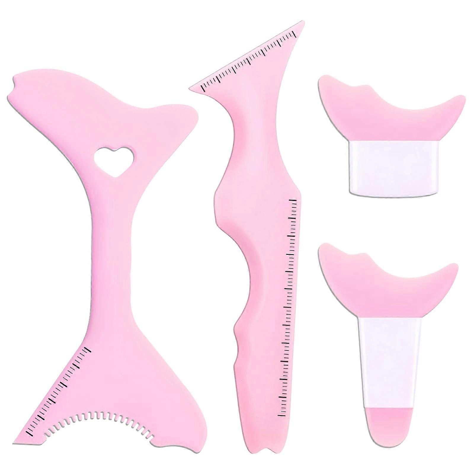 4pcs Reusable Silicone Eyeliner Stencil Set for Winged Eyeliner and Eyeshadow Guide Beginner Friendly