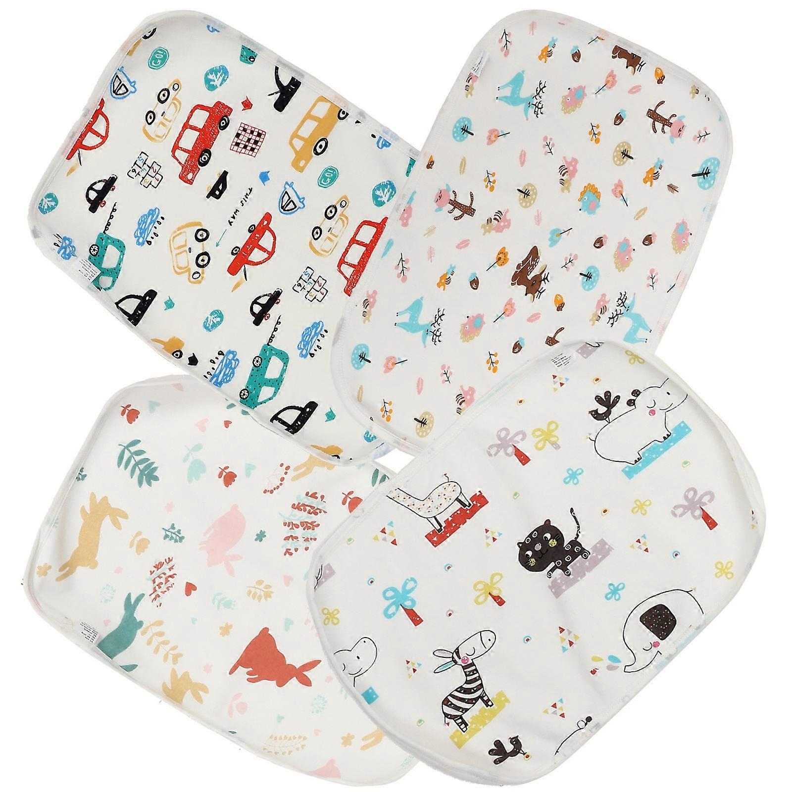 Baby Diaper Mat Infant Mattress Pad Waterproof Function 4Pcs Cartoon Pattern