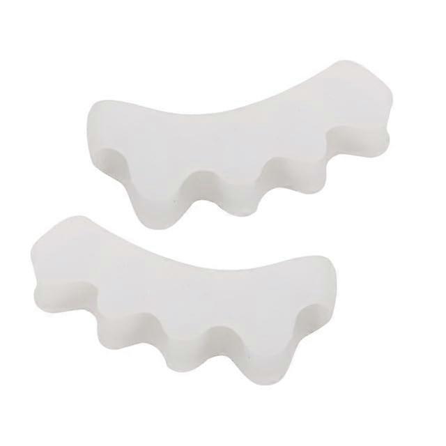 White Silicone Toe Separator Pedicure Tool 4Hole Spacer for Bunion Relief and Toe Alignment