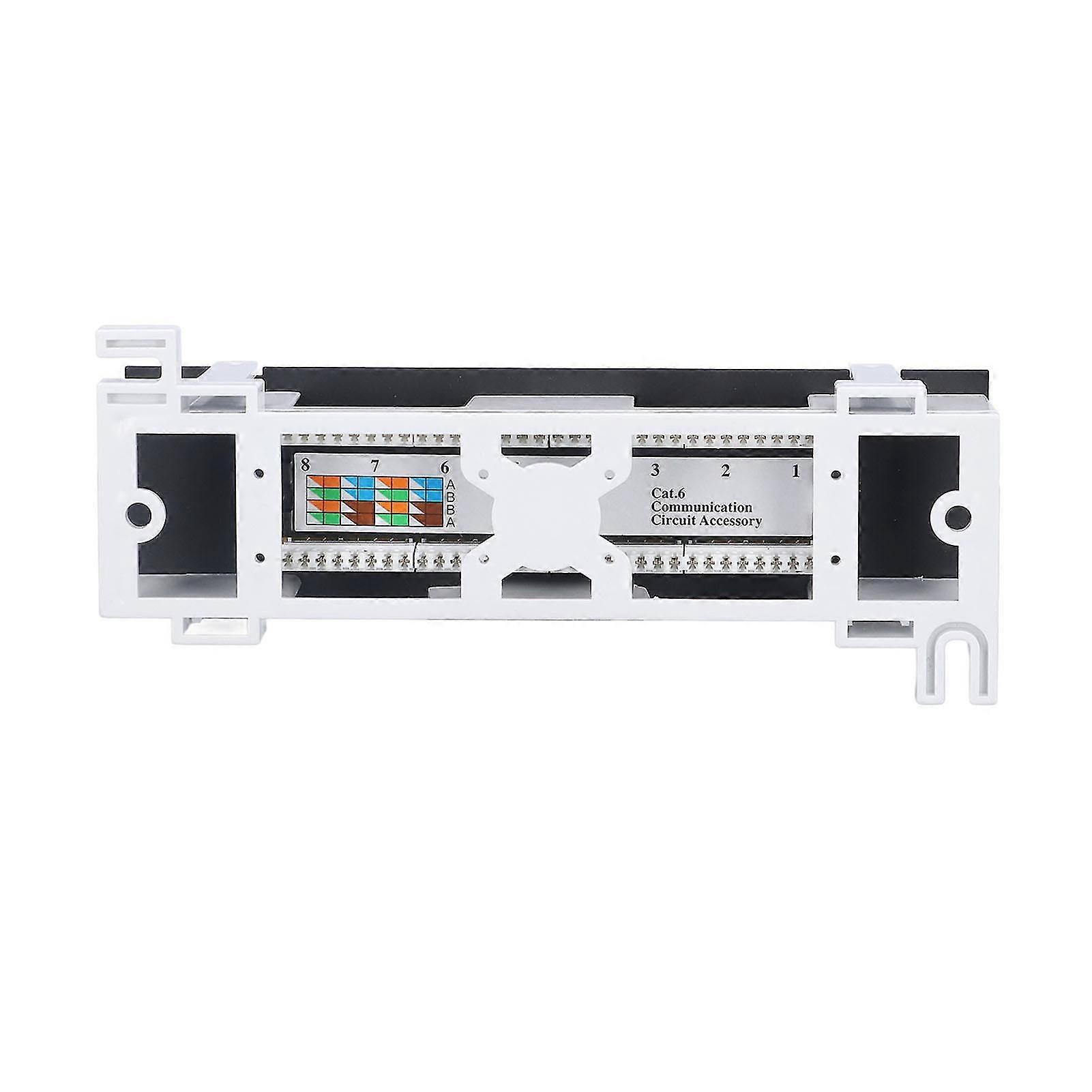 Patch Panel 8 Ports CAT6 Network Cable Rackmount 568A/B RJ45 Accessory for Installation