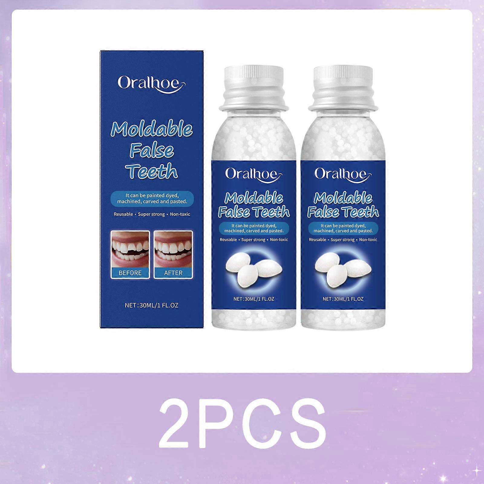 Moldable False Teeth Solid Glue Fixing Missing Broken Teeth DIY Halloween Denture Adhesive Temporary Resin Fake Teeth Repair Kit