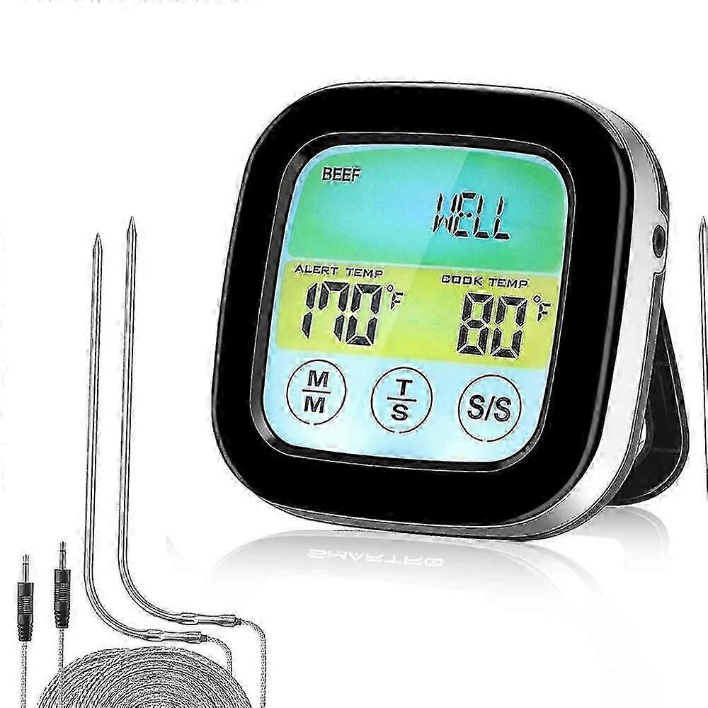 Kabelloses Grillthermometer, digitales Fleischthermometer mit Doppelsonden