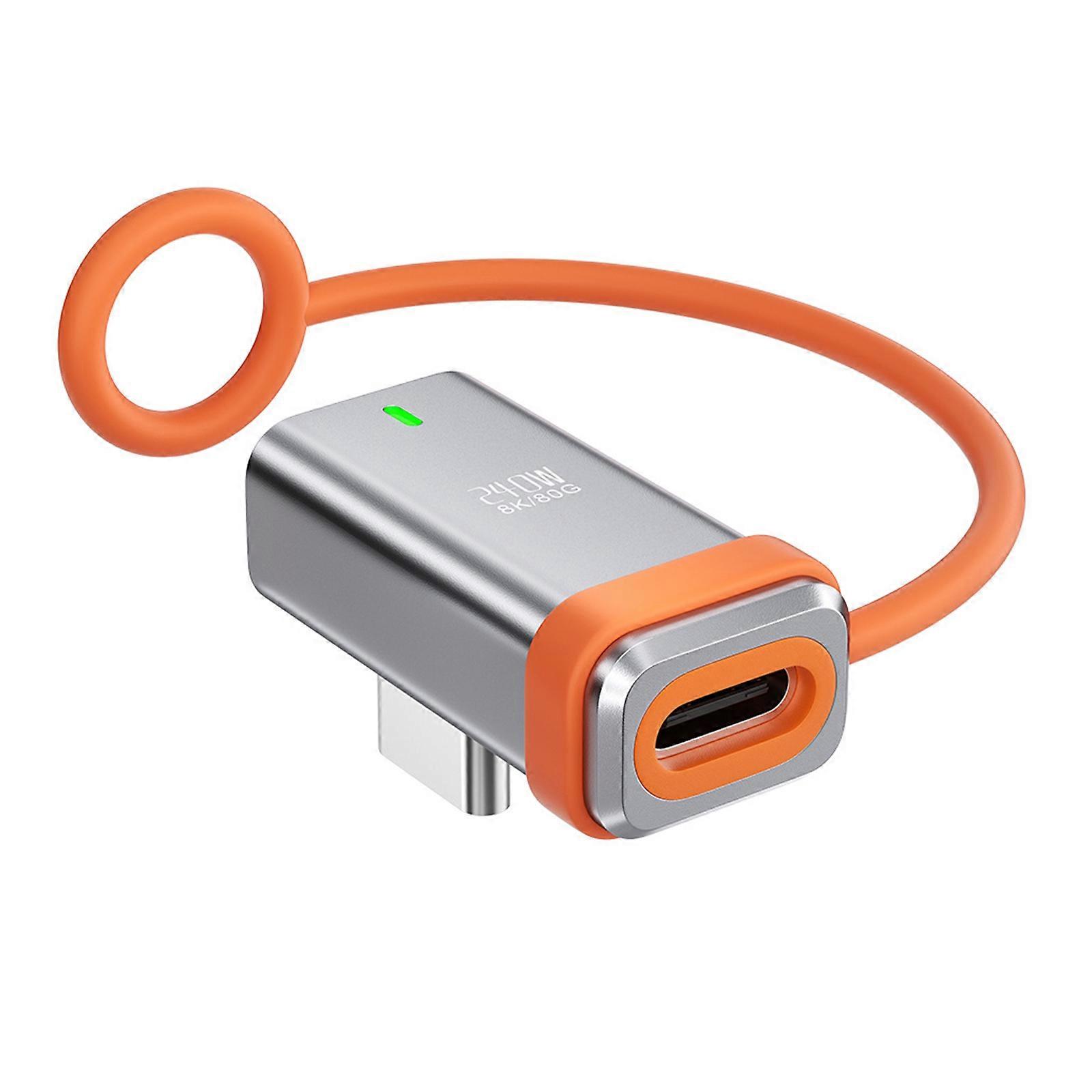 USB 4.0 Full Function Conversion Adapter for 240W Power and 80Gbps Transfer 8K@60Hz Video with Lanyard Rope Multicolor