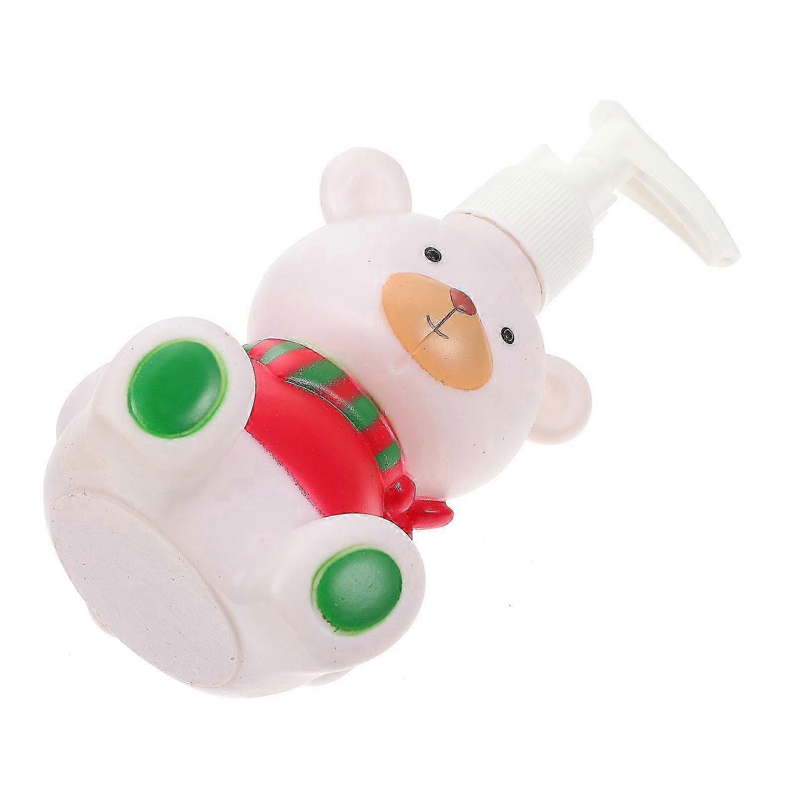 Multipurpose Small Bear Container Red Plastic Lotion Dispenser for Children 1Pc