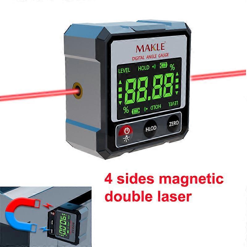 Professional Laser Level Digital Protractor 4 Direction 90 Deg Inclinometer Magnetic Base Angle Measuring Tool Engineer Use