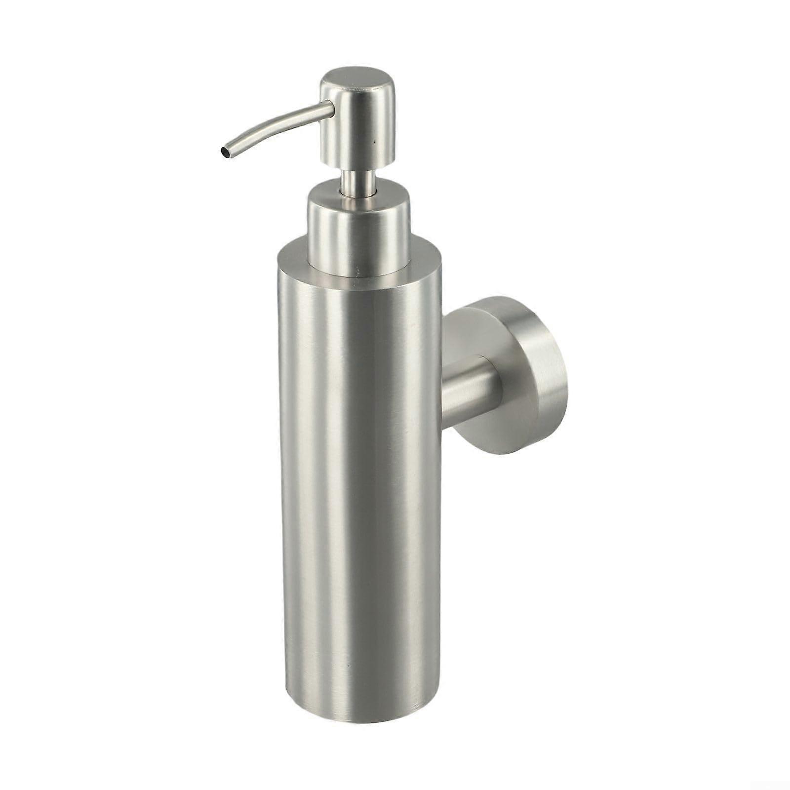 Wall Mounted Stainless Steel Soap Dispenser for Bathroom and Kitchen, Refillable Silver Pump