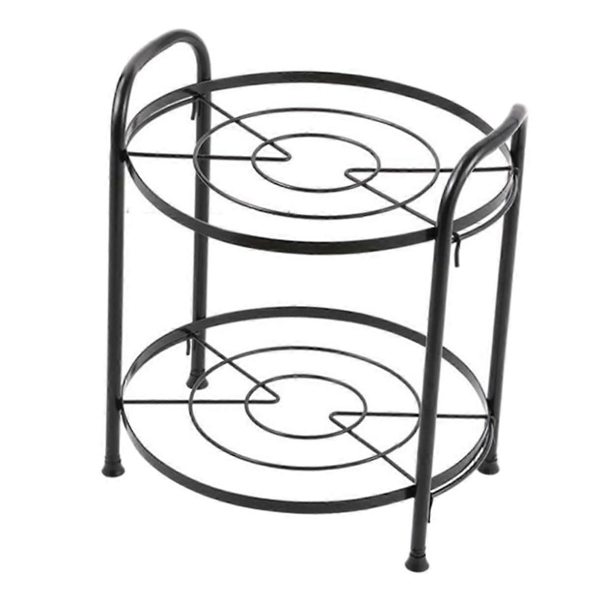 Adjustable TwoTier Pot Rack and Pan Organizer Space Saving Detachable Kitchen Countertop Storage