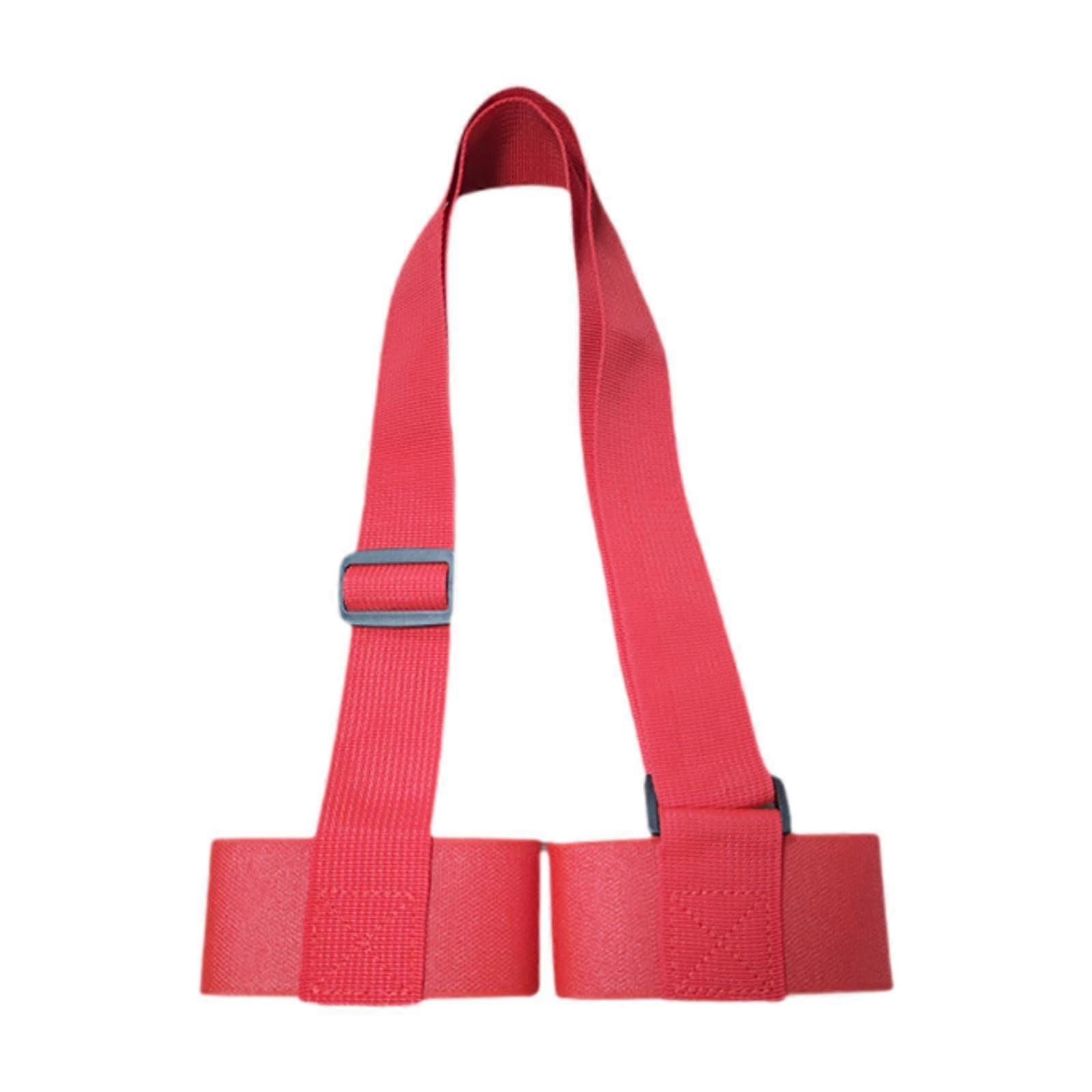 Adjustable Ski and Pole Carrying Strap for Snowboard, Durable Nylon Winter Resistant Holder, Red