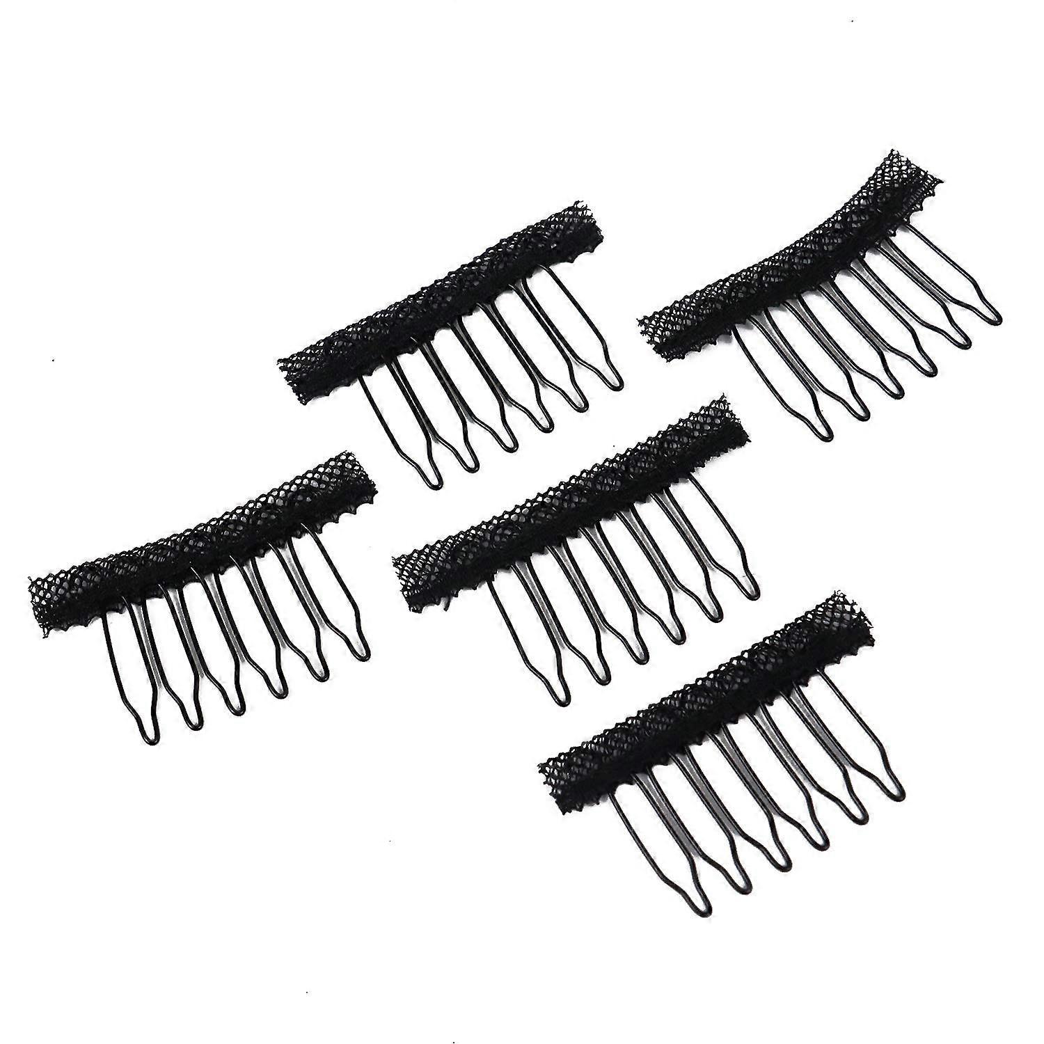 40 Pcs Black Wig Clips and Combs for Wig Making Caps, Secure Hold, Easy SewOn Design