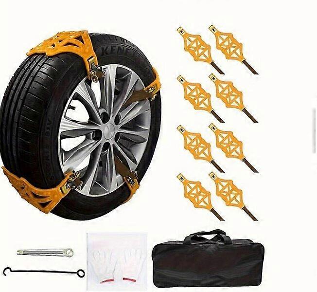 Tire Snow Chains, 93cm Length, 8-Piece Set H15, Snow-Specific Chains