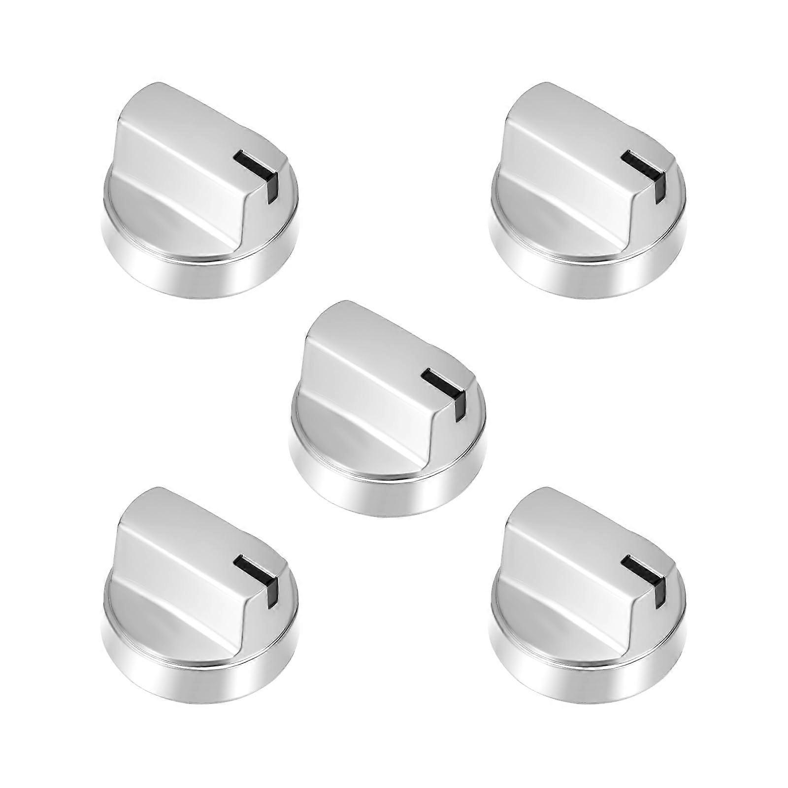 5 Pack WB03X29315 Stove Knob Replacement for GE Gas Range, Stainless Steel Burner Control Knobs