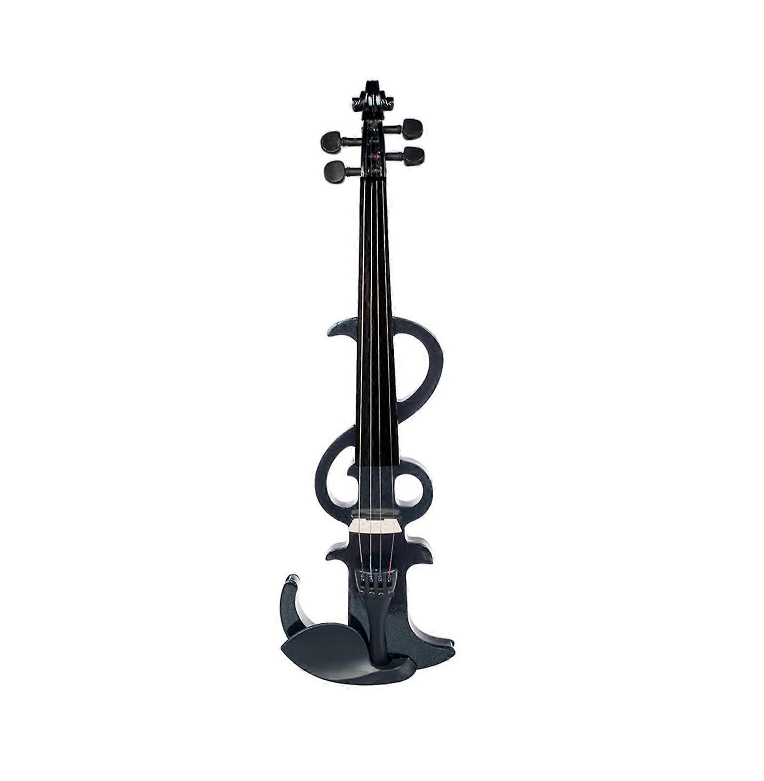 Full Size 4/4 Black Electric Violin with Mute Function for Beginners and Students with Case and Bow