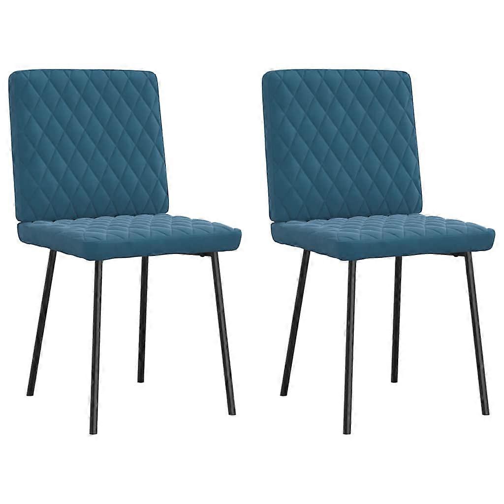 vidaXL Eetkamerstoelen 2 st fluweel blauw