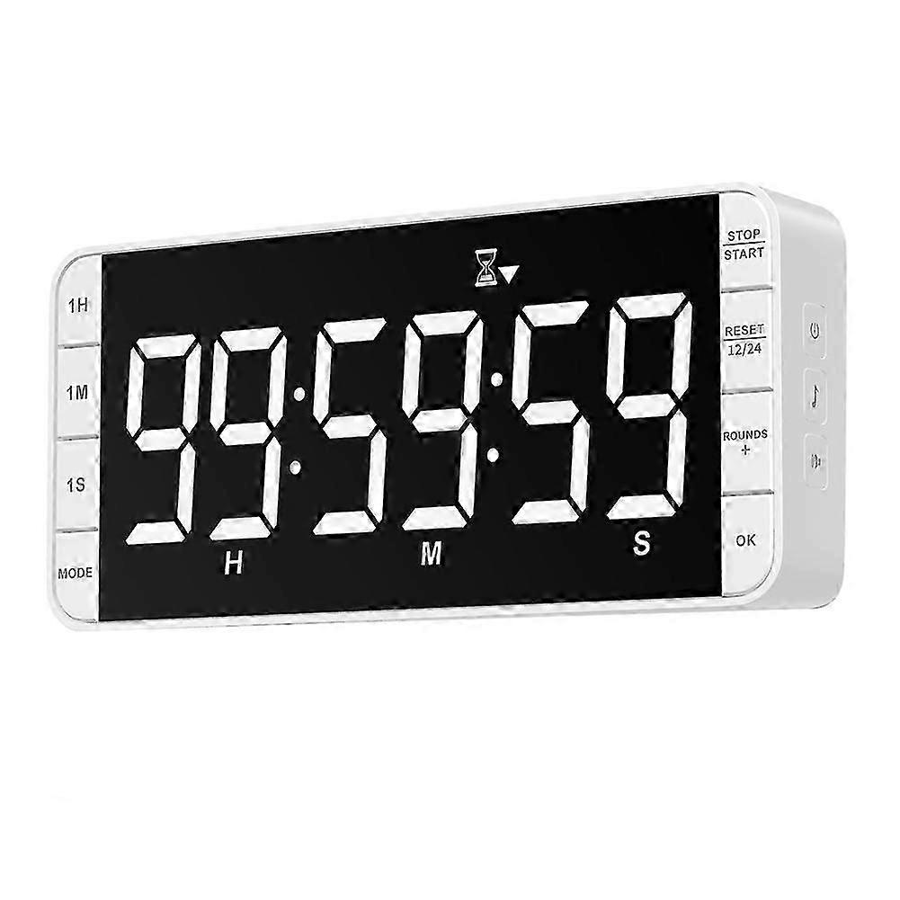 Kitchen Clock Timer,Interval Digital Timer, 7.8 Inch Large LED Display with 3 Brightness, 5 Alarms and 4 Volume Levels