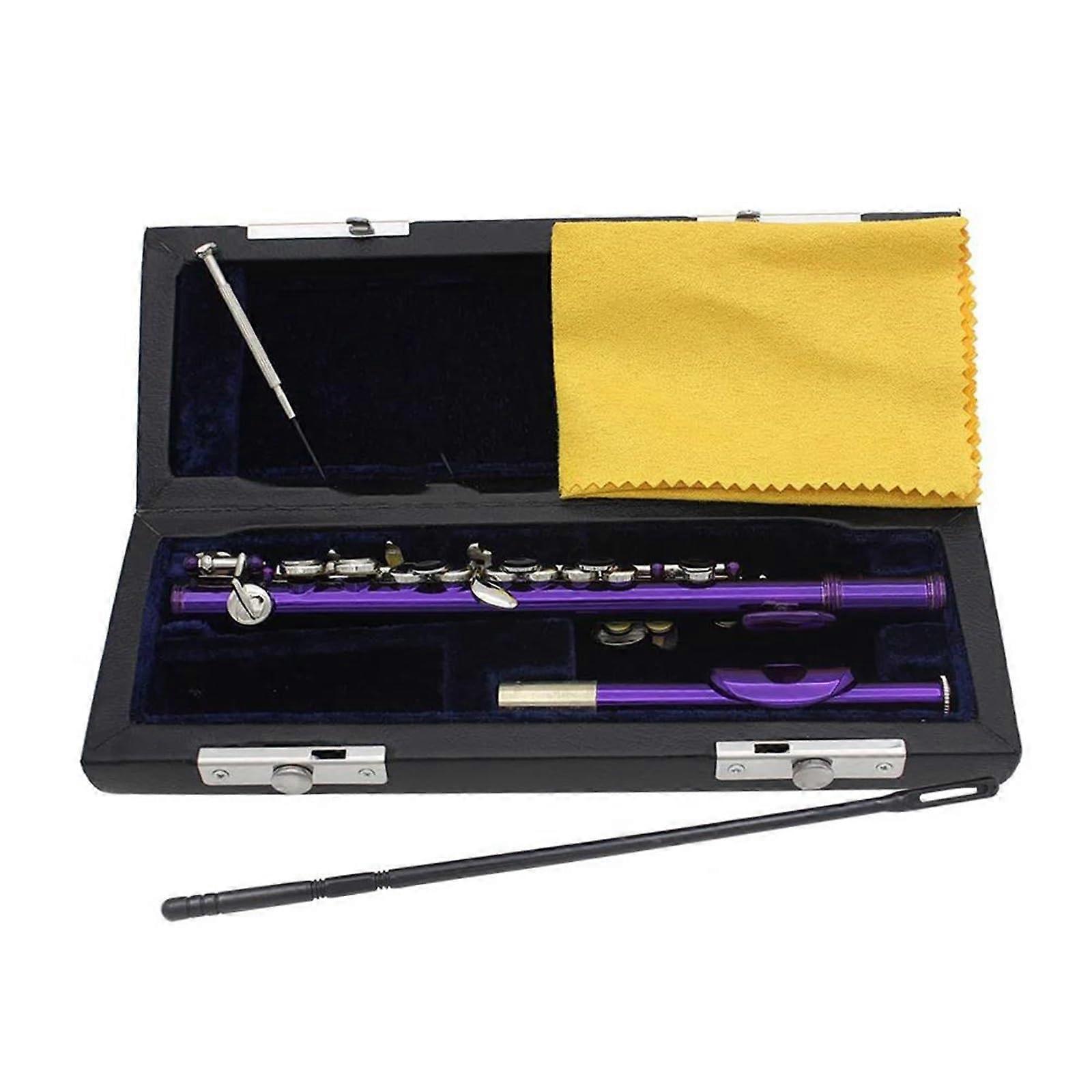 Professional Piccolo Flute 16 Hole C Key White Copper with Leather Case Beginner Friendly