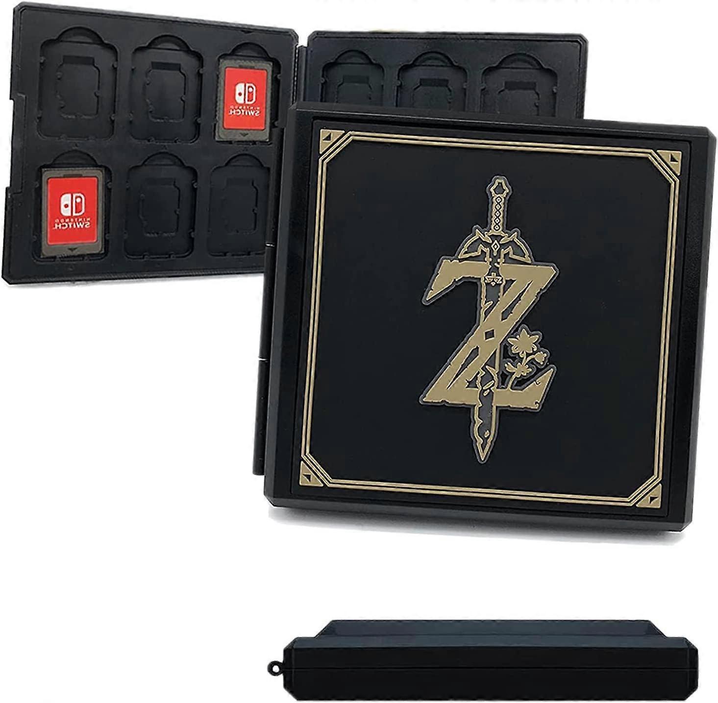 Game Card Case for Switch OLED Lite, Waterproof Hard Shell with 12 Game and 12 SD Slots