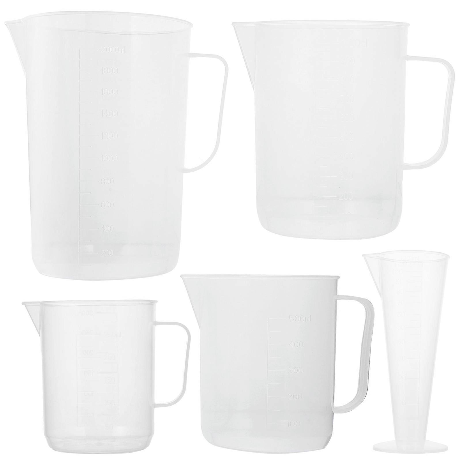Plastic Measuring Cups Kitchen Baking Tool with Handle 1Set Five-Piece