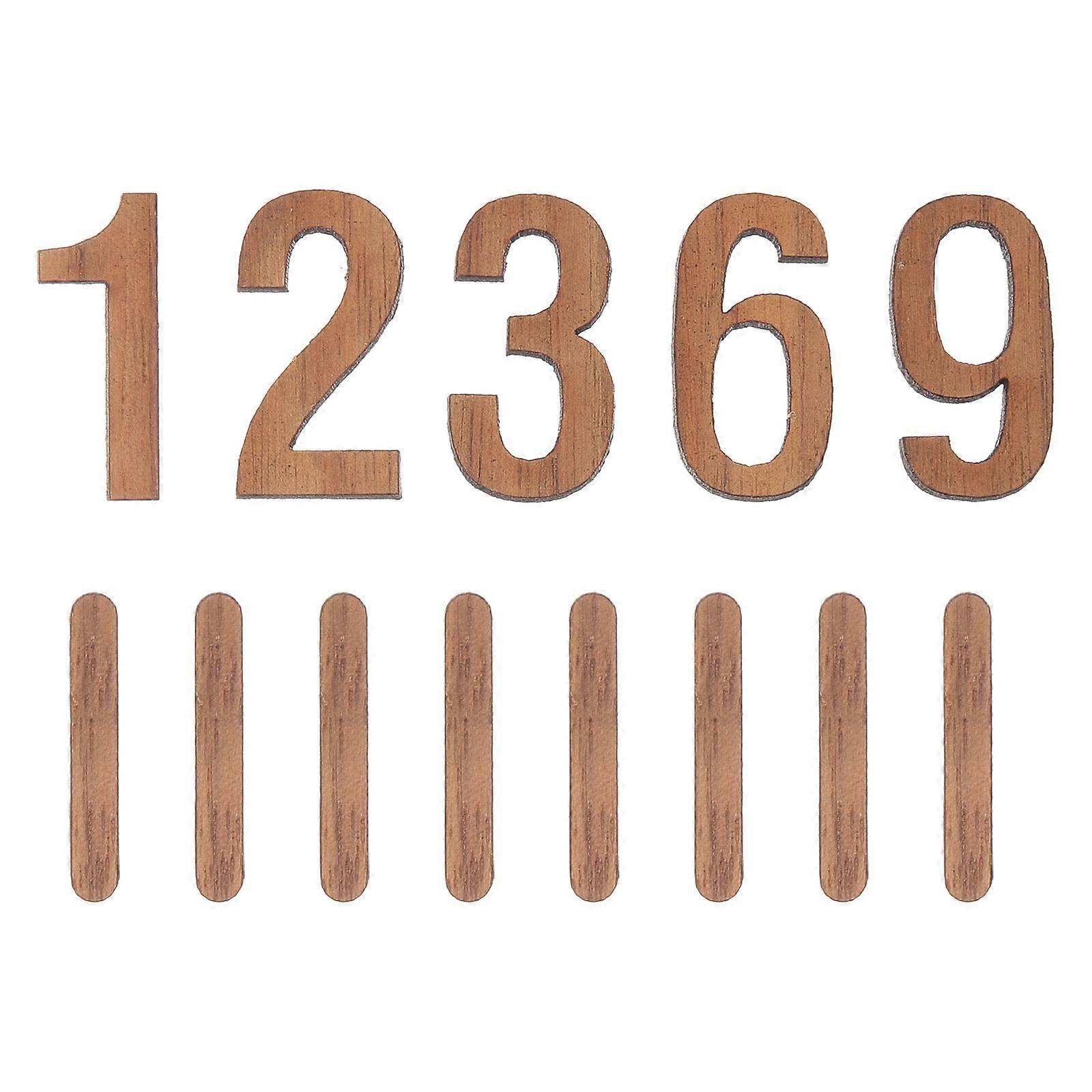 Light Brown Wood Clock Numerals for DIY Projects 1Set Wall Clock Replacement