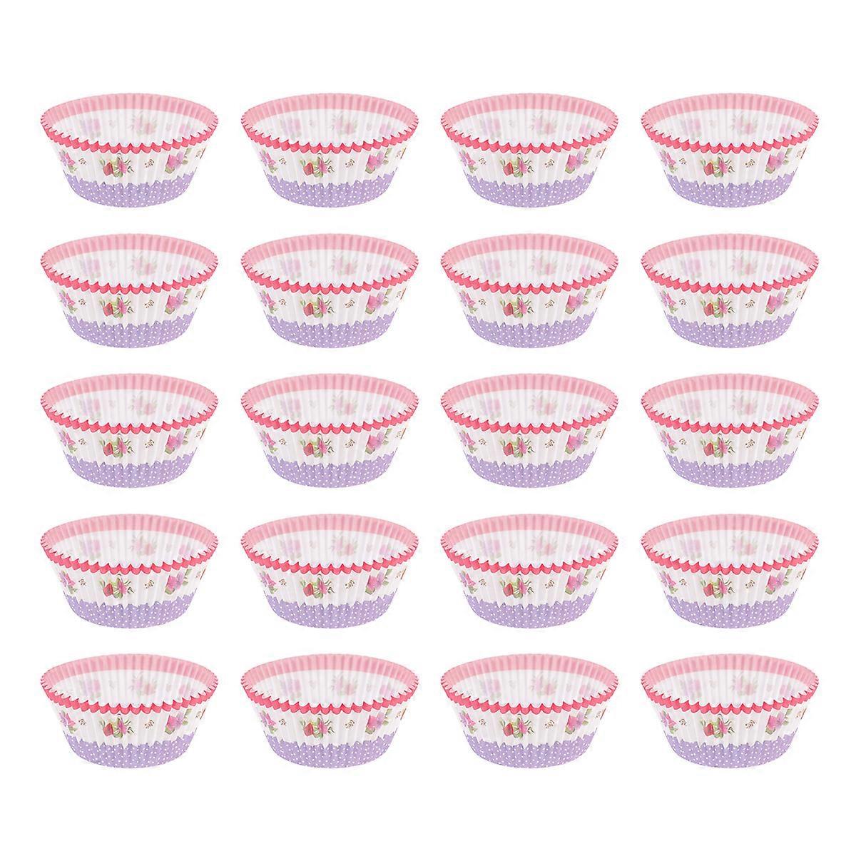 Cupcake Liners Oilproof Dessert Wraps for Baking 100Pcs Blue Polka Dot