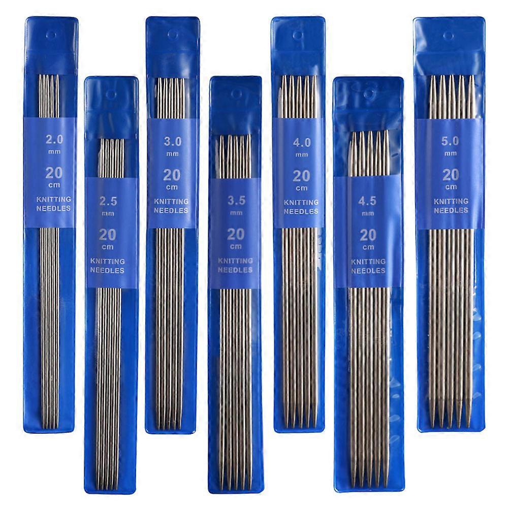 Knitting Needles Set for Knitting 35Pcs Double Pointed Yarn Needles Blue