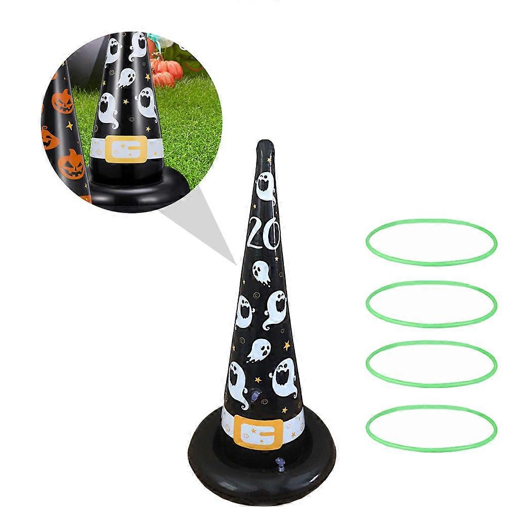 Inflatable Toys Witch Hat Ring Toss Game for Plaything 1Set