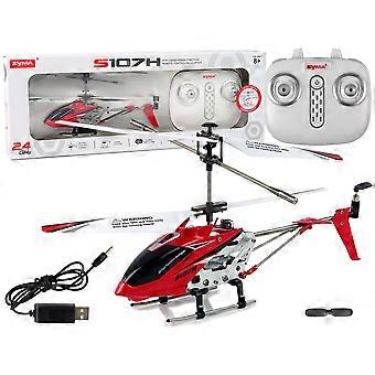 Hélicoptère RC Syma S107H - avec trajectoire de vol 3 Manche - rouge/blanc