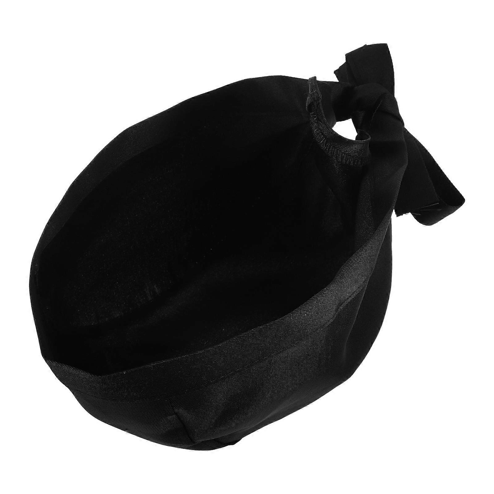 Gorro de chef negro para catering con cinta de moda