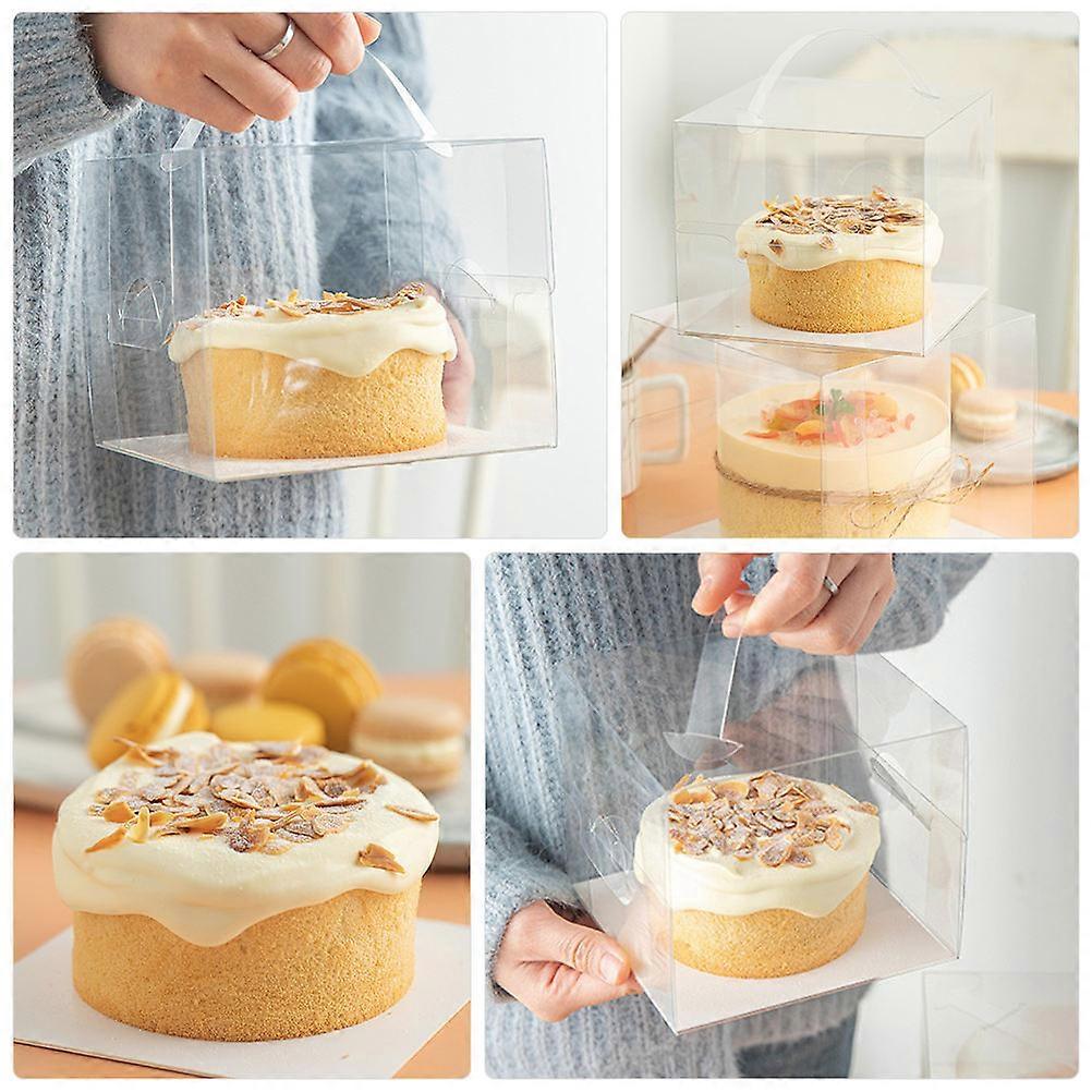 Egg Cake Box Transparent Plastic Bake Case for Storage Use 10Pcs