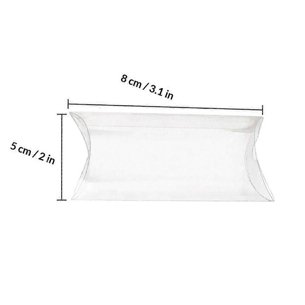 Candy Boxes Clear Pillow Gift Boxes for Storage Use 50Pcs Transparent PVC Cases