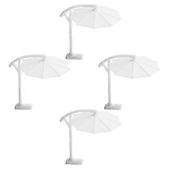 Conjunto de 4 miniaturas de guarda-sóis de plástico para casa de bonecas