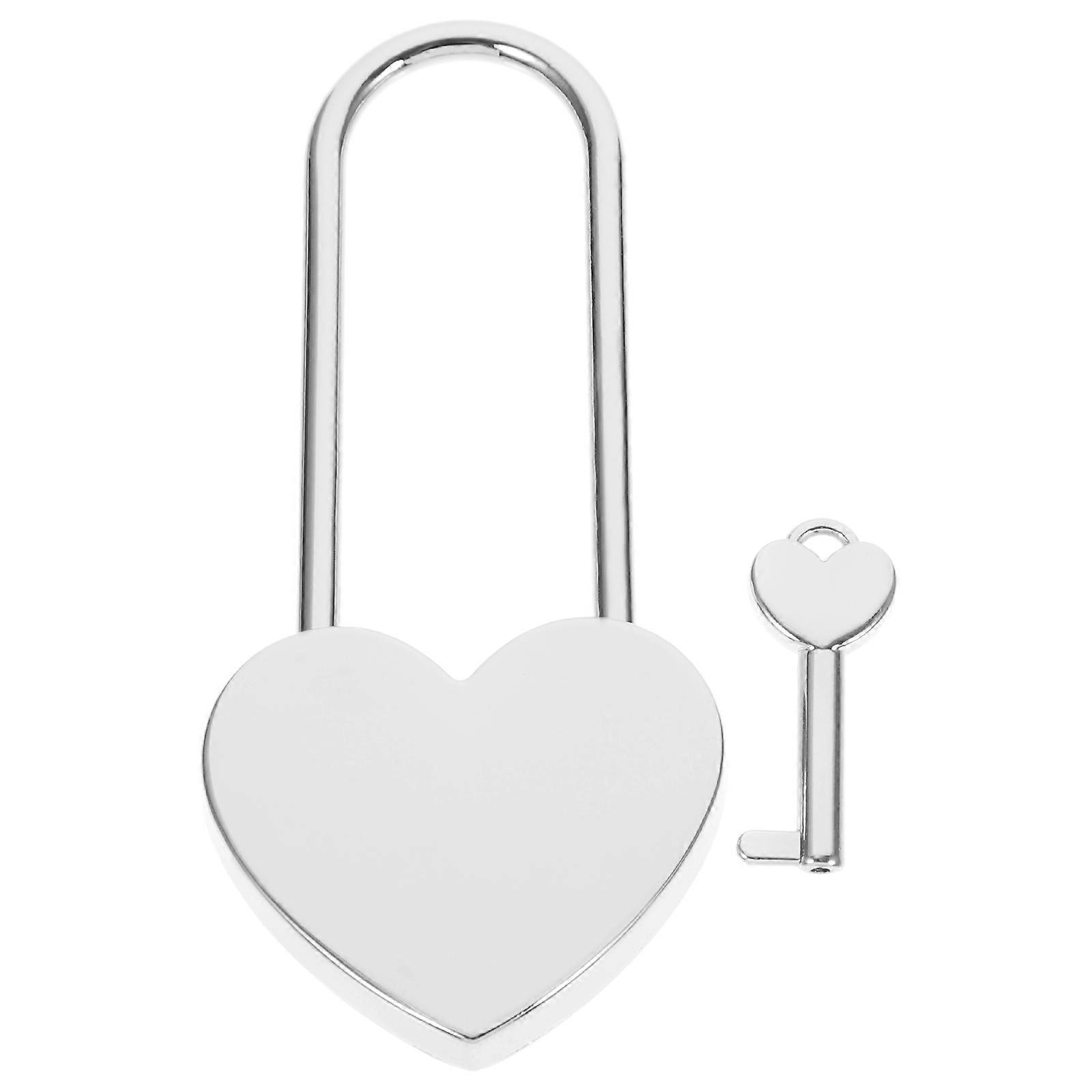 Small Heart Padlock Silver with Key for Locker Lock