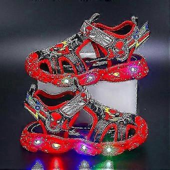 Boys Led Sandals Spiderman Outdoor Shoes Beach Shoes Kids Light-up Non-slip Shoes For Summer_sq