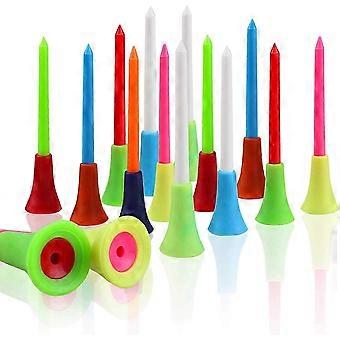 2026WEI-50pcs Durable Golf Rubber Pad Long Top Random Color Tees Multi Color Plastic Golf Tees Professional Random Color Golf Practicing for Golfer, P