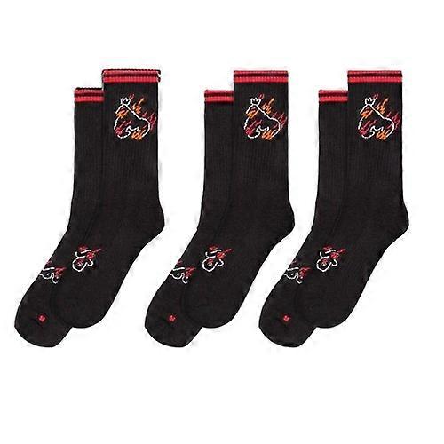 Ape Herr Flaming Crew Strumpor (3-pack)