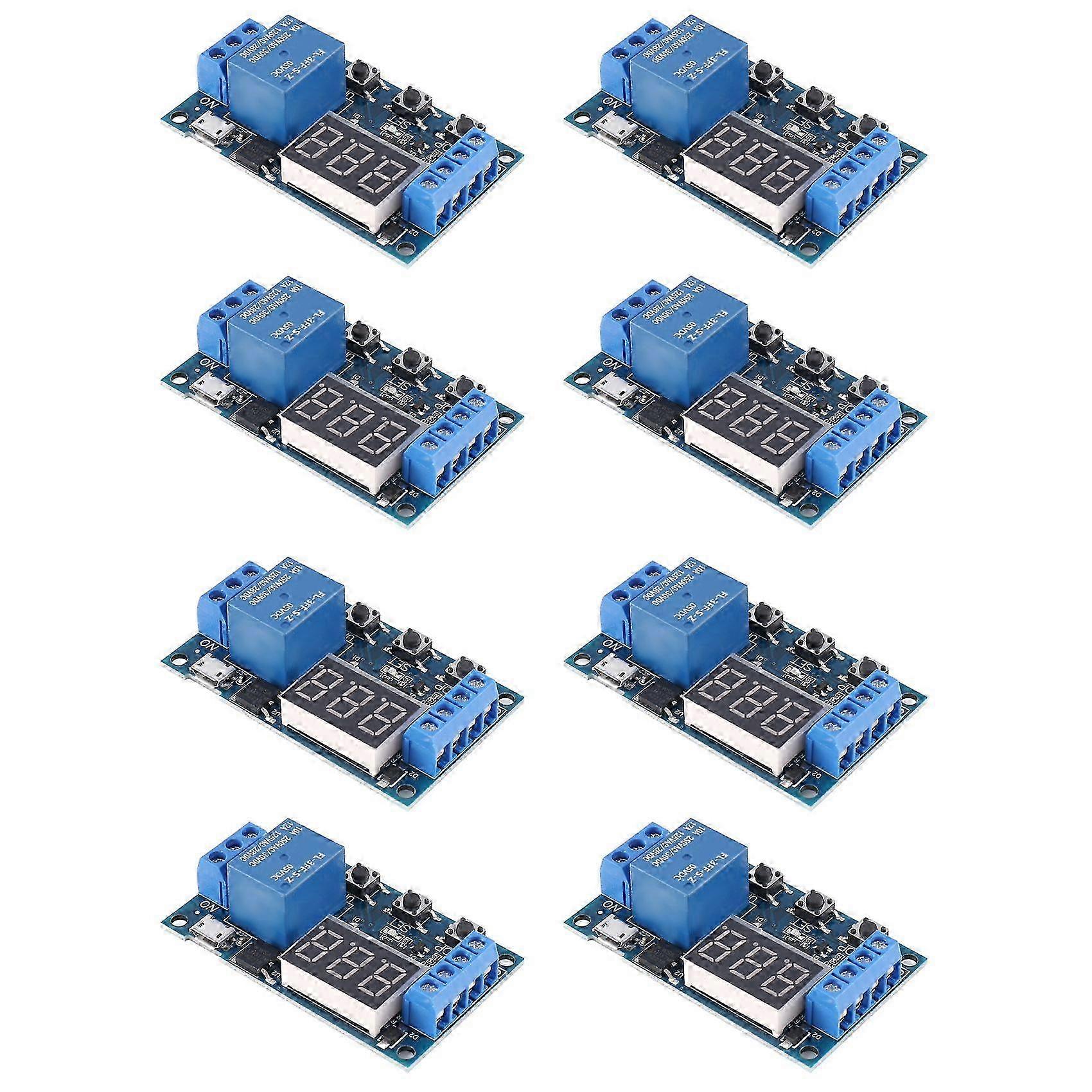 8X HW-521 Digital Time Delay 1 Way Relay Trigger Cycle Timer Delay Switch Circuit Board Timing Control Module