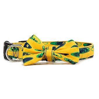 Pet Collar Bow Knot Design Comfortable To Wear Cozy Puppy Dog Neck Strap Pet Supplies-l-yellow